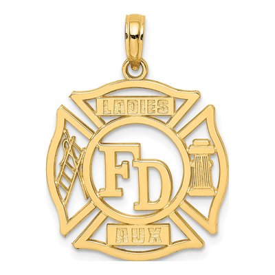 10K Yellow Gold Shield Cut-Out Pendant