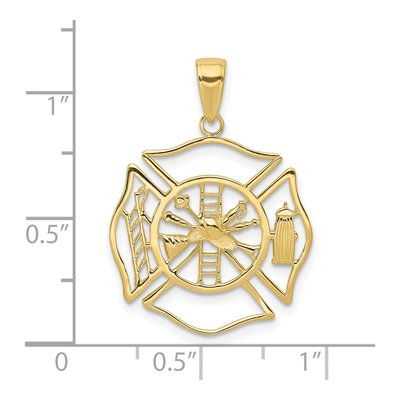 10K Yellow Gold Fireman Shield Pendant – view 4