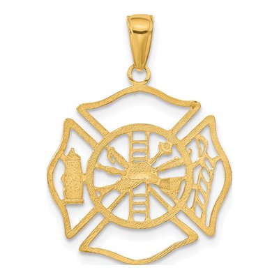 10K Yellow Gold Fireman Shield Pendant – view 5