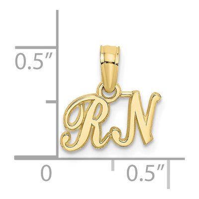 10K Yellow Gold RN Themed Pendant – view 5