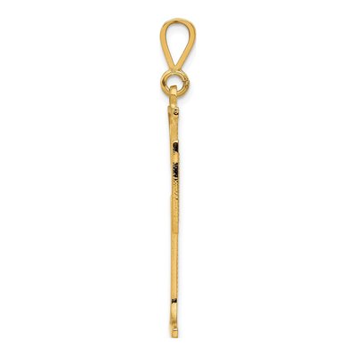 10K Yellow Gold Large Textured Cross Pendant – view 3