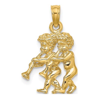 10K Yellow Gold Gemini Zodiac Pendant