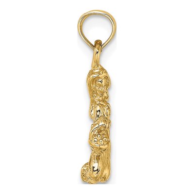 10K Yellow Gold Virgo Zodiac Pendant – view 3