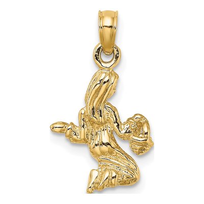 10K Yellow Gold Virgo Zodiac Pendant – view 4