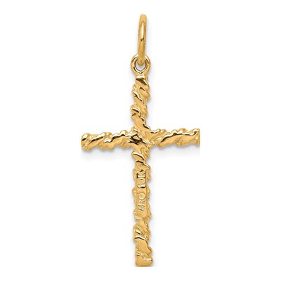 10K Yellow Gold Nugget Cross Pendant – view 5