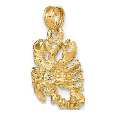 10K Yellow Gold 3D Scorpio Zodiac Pendant – view 6