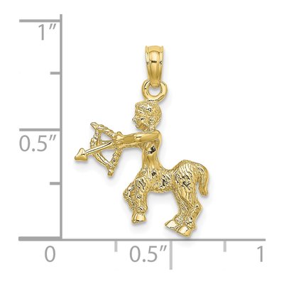 10K Yellow Gold Sagittarius Zodiac Pendant – view 5