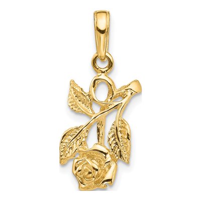 10K Yellow Gold Rose Pendant
