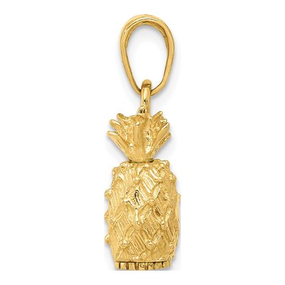 10K Yellow Gold 3-D Pineapple Pendant – view 3