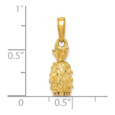 10K Yellow Gold 3-D Pineapple Pendant – view 4