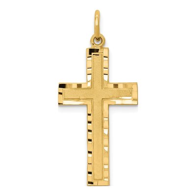 10K Yellow Gold Diamond-Cut Cross Charm
