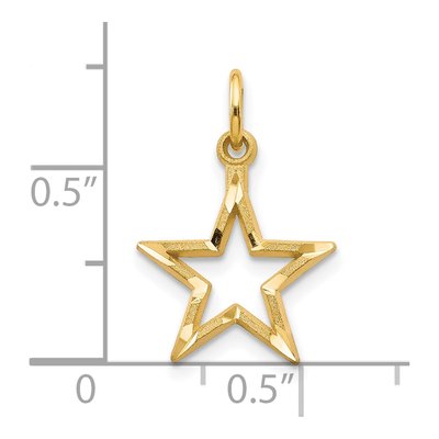10K Yellow Gold Diamond-Cut Star Charm – view 4
