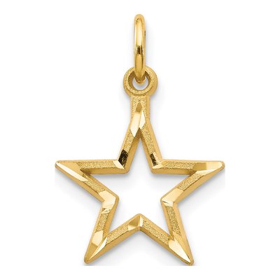 10K Yellow Gold Diamond-Cut Star Charm