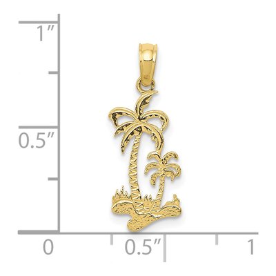 10K Yellow Gold Double Palm Trees Pendant – view 5