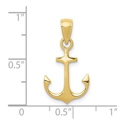 10K Yellow Gold Anchor Pendant – view 4