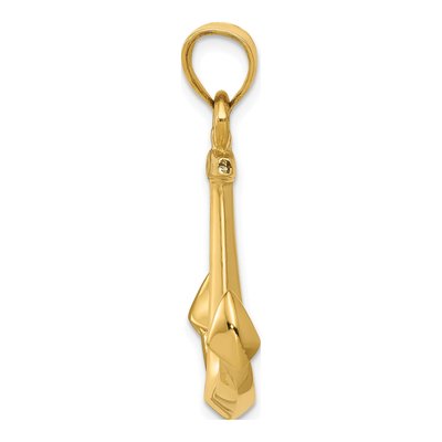 10K Yellow Gold 3D Anchor Pendant – view 3