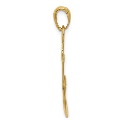 10K Yellow Gold 3D Anchor Pendant – view 3