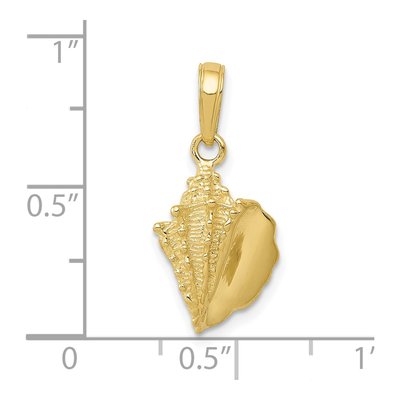 10K Yellow Gold Conch Shell Pendant – view 5