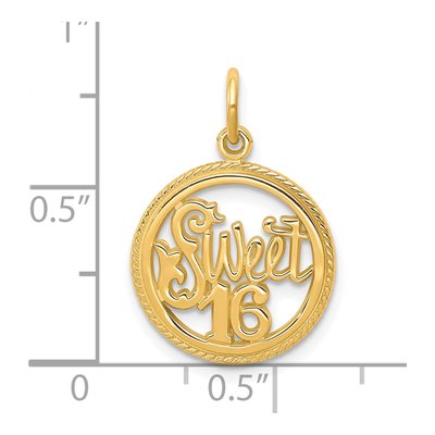 10K Yellow Gold Sweet Circle Pendant – view 4