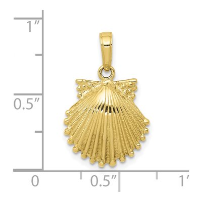 10K Yellow Gold Scallop Shell Pendant – view 4