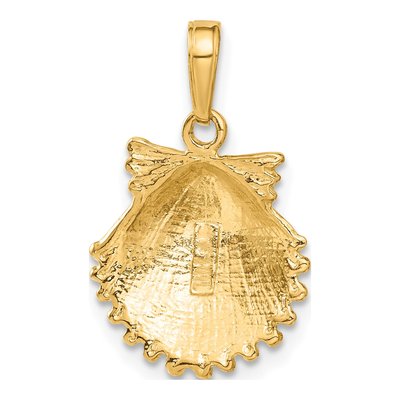 10K Yellow Gold Scallop Shell Pendant – view 5
