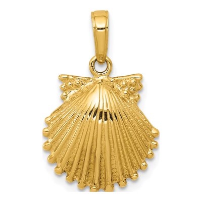 10K Yellow Gold Scallop Shell Pendant