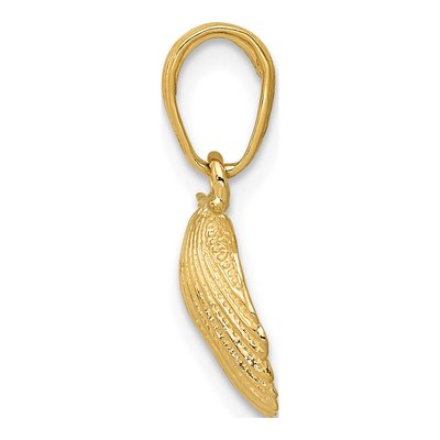 10K Yellow Gold Scallop Shell Pendant – view 3