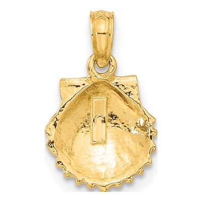 10K Yellow Gold Scallop Shell Pendant – view 4