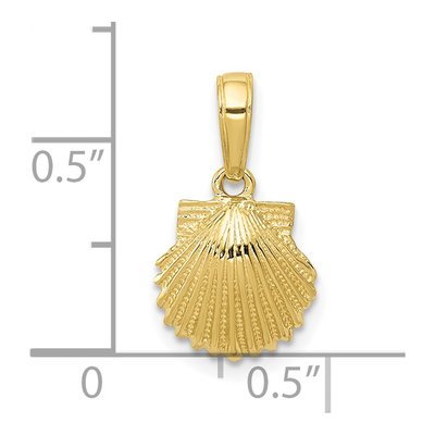10K Yellow Gold Scallop Shell Pendant – view 5