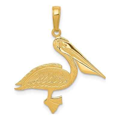 10K Yellow Gold Pelican Pendant