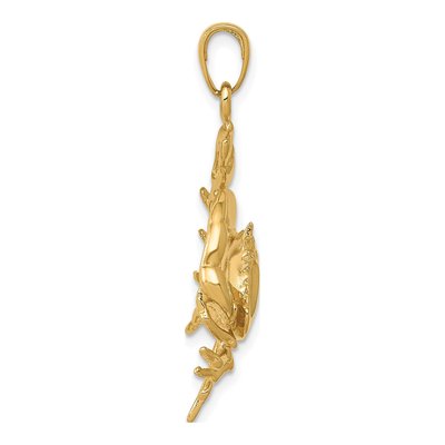 10K Yellow Gold Crab Pendant – view 3