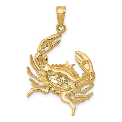 10K Yellow Gold Crab Pendant – view 5