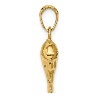 10K Yellow Gold 3D Dolphin Pendant – view 3