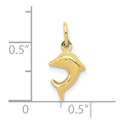 10K Yellow Gold Dolphin Pendant – view 4