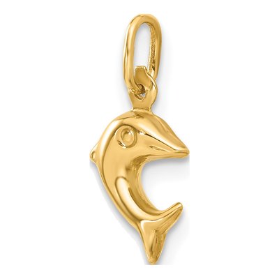 10K Yellow Gold Dolphin Pendant – view 6