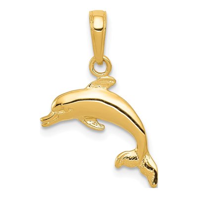10K Yellow Gold Dolphin Pendant