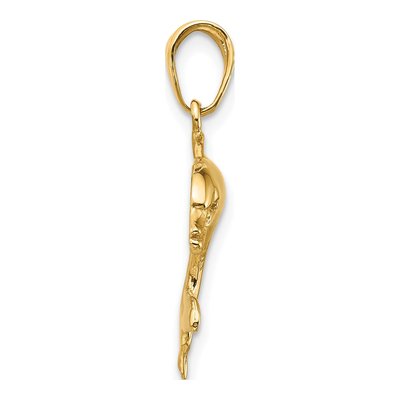 10K Yellow Gold Dolphin Swimming Pendant – view 3