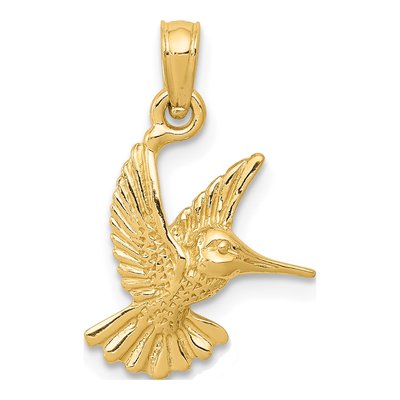 10K Yellow Gold Hummingbird Pendant