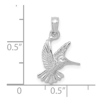 10K White Gold Hummingbird Pendant – view 4