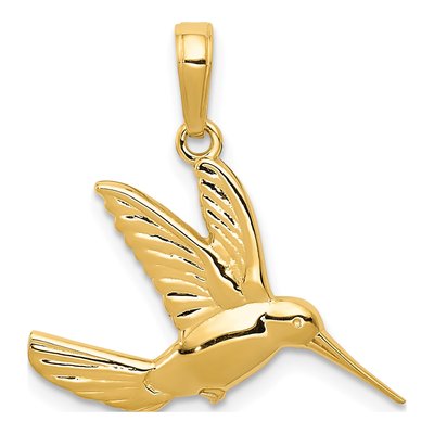 10K Yellow Gold Hummingbird Pendant