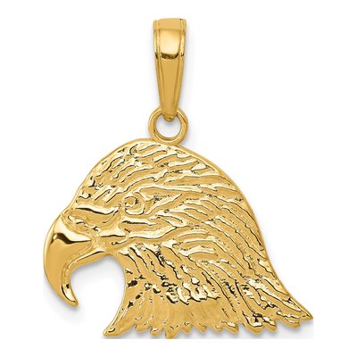 10K Yellow Gold Eagle Head Pendant