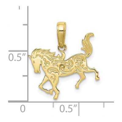 10K Yellow Gold Horse Pendant – view 4