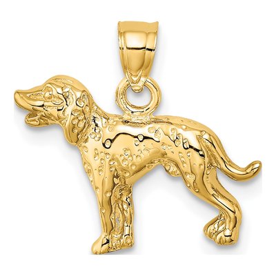 10K Yellow Gold Dalmatian Dog Pendant