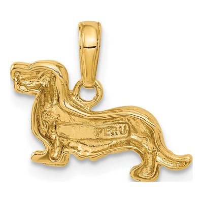 10K Yellow Gold Dachshund Dog Pendant – view 4