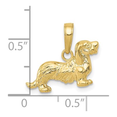 10K Yellow Gold Dachshund Dog Pendant – view 5