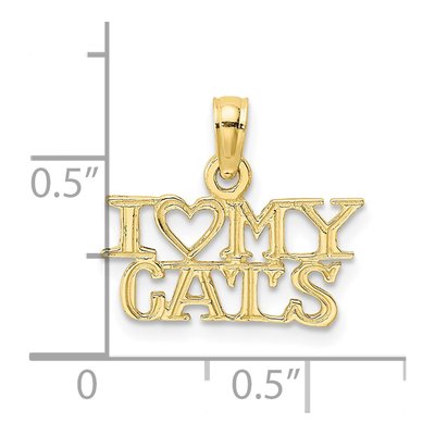 10K Yellow Gold I Heart My Cats Charm – view 4