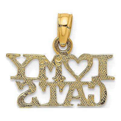 10K Yellow Gold I Heart My Cats Charm – view 5