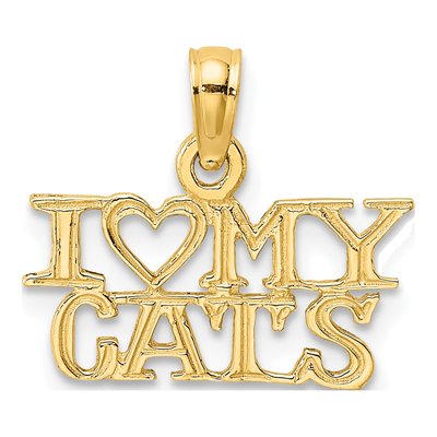 10K Yellow Gold I Heart My Cats Charm