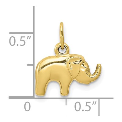 10K Yellow Gold 3D Elephant Pendant – view 4