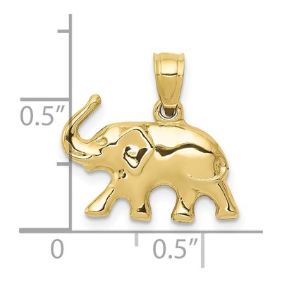 10K Yellow Gold 3-D Elephant Pendant – view 4